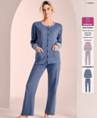 PIGIAMA APERTO DONNA M/L 652897 50/56 Tellini S.R.L. Großhandelskleidung